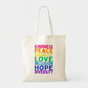 Bolsa Tote Bondade Igualdade de Paz Inclusão Diversidade Hum
