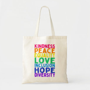 Bolsa Tote Bondade Igualdade de Paz Inclusão Diversidade Huma