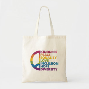 Bolsa Tote Bondade Paz Igualdade Amor Inclusão Esperança Dive
