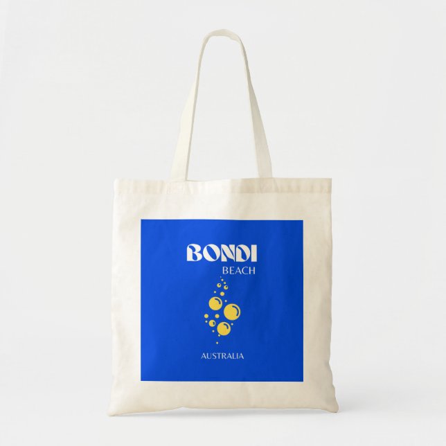 Bolsa Tote Bondi Beach, Bondi Beach Viagem Art, Blue (Frente)