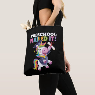 Bolsa Tote Boné de formatura Unicorn de Ti na Pré-escola