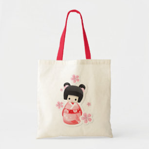 Bolsa Tote Boneca japonesa da gueixa - saco da série dos