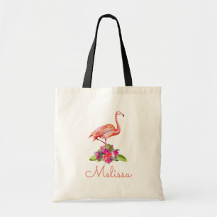 Bolsa Tote Boneca Tropical de Flamingo, Personalizada
