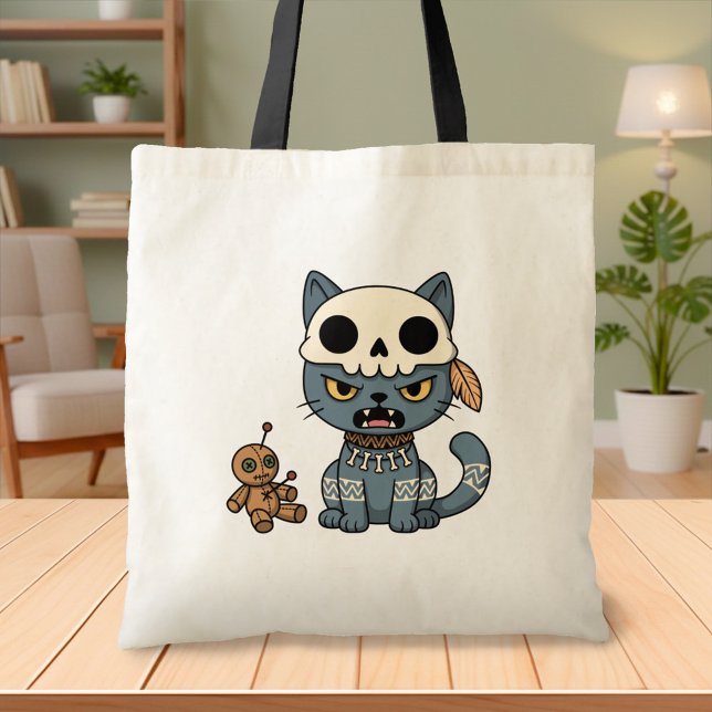 Bolsa Tote Boneca Vodu de Gato Bruxa (Criador carregado)