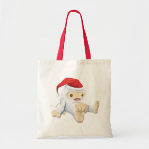 Bolsa Tote Boneca Yeti Natal Vestindo um Chapéu Santa