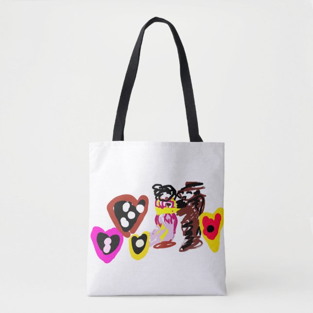 Bolsa Tote Bonecas doces do dia dos namorados (Frente)