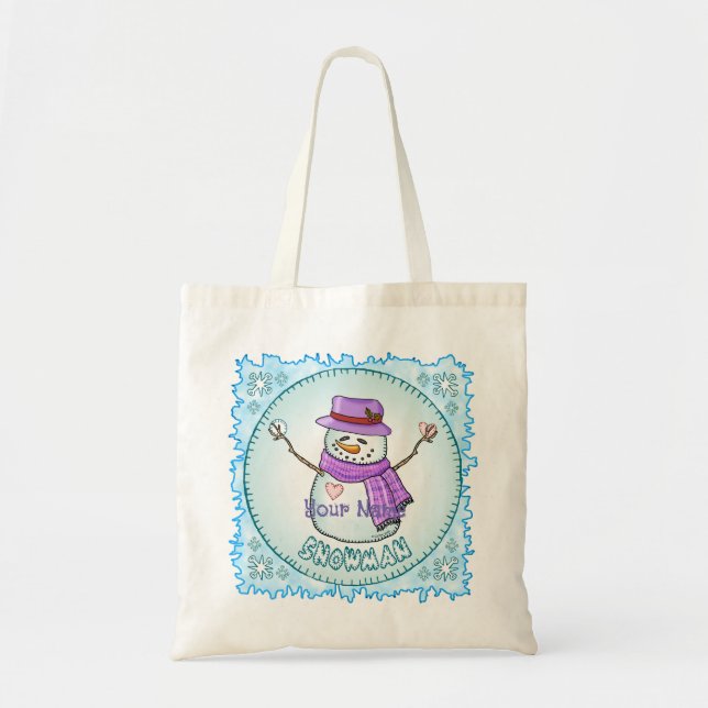 Bolsa Tote Boneco de Neve Congelado (Frente)
