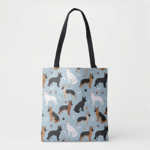 Bolsa Tote Bones do german shepherd e barra de ferramentas da