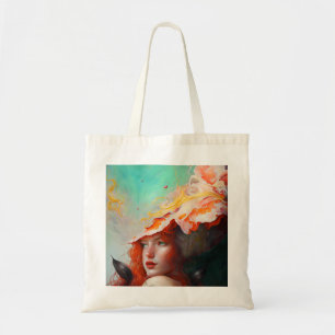 Bolsa Tote Bonita Abstrato de Arte Vermelha Ginger Girl