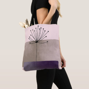 Bolsa Tote Bonita Abstrato geométrica, Design Mauve-roxa