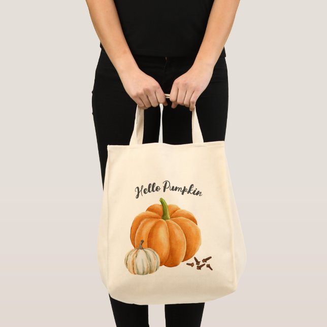 Bolsa Tote Bonita Alô Pumpkin Spice Cozy Fall (Frente (produto))