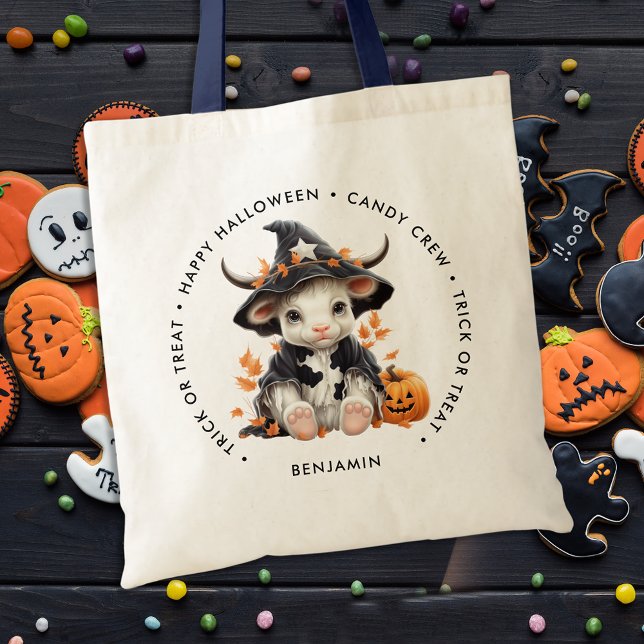 Bolsa Tote Bonita Bruxa de Vaca do Halloween - Docinho person (Criador carregado)
