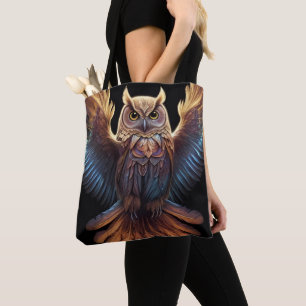 Bolsa Tote Bonita Coruja Colorida Bonita