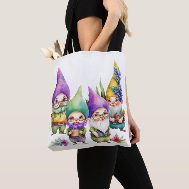 BOLSA TOTE BONITA E COROSA MARDI GRAS GNOMES (Close Up)