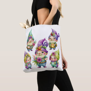 BOLSA TOTE BONITA E COROSA MARDI GRAS GNOMES