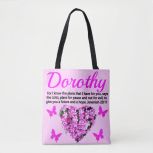 BOLSA TOTE BONITA FLORAL DE ROSA PERSONALIZADA JEREMIAH 29:11