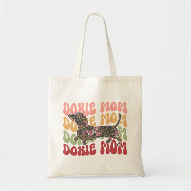 Bolsa Tote Bonita Floral Doxie Mãe Tote Bag (Frente)