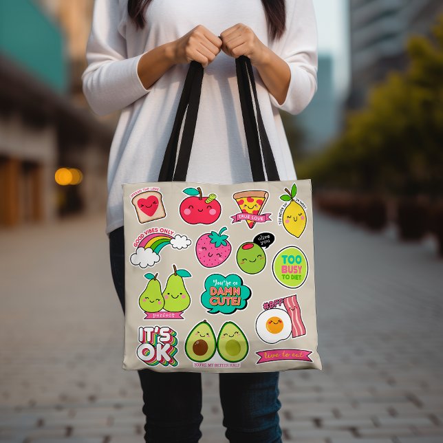 Bolsa Tote Bonita Fruta e Comida do Avocado (Criador carregado)