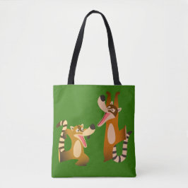 Bolsa Tote Bonita Joyful Cartoon Coatimundis