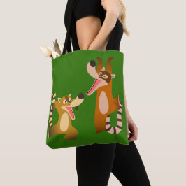 Bolsa Tote Bonita Joyful Cartoon Coatimundis