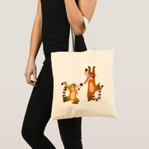 Bolsa Tote Bonita Joyful Cartoon Coatimundis