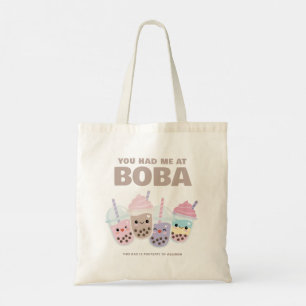 Bolsa Tote Bonita Kawaii Boba Chá Tote Bag