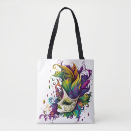 BOLSA TOTE BONITA MÁSCARA MARDI GRAS BRILHANTE E BRILHANTE