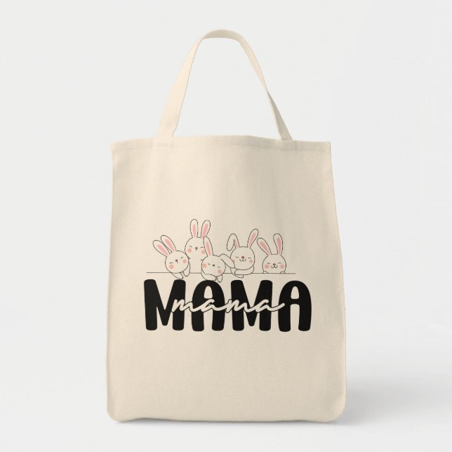 Bolsa Tote Bonita Saco de Tote Mama Bunny - Presente de Dia d (Frente)