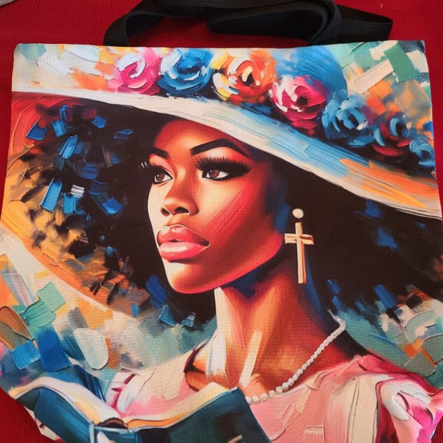 Bolsa Tote Bonita Senhora Com Sua Bíblia Floral (Criador carregado)