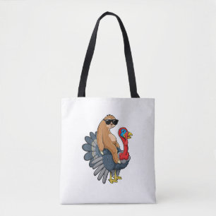 Bolsa Tote Bonita Sloth Andando Na Turquia Engraçado Humor De