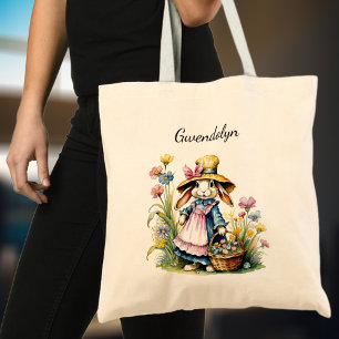 Bolsa Tote Bonita Vintage e Coelhinha Personalizada