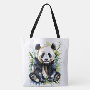 Bolsa Tote Bonita Watercolor Panda Bear