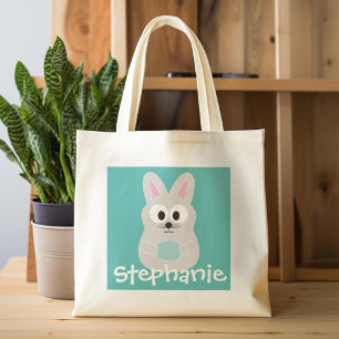 Bolsa Tote Bonitão de Páscoa de Cartoon Bonito com Nome Per