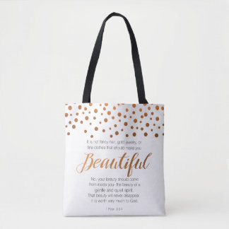 Bolsa Tote Bonito, 1 verso da escritura de Peter 3
