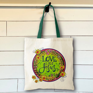 Bolsa Tote Bonito amor como Jesus Inspirividade Grande Saco d