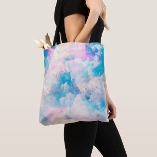 Bolsa Tote Bonito Arco-Íris Nuvens Estéticas design