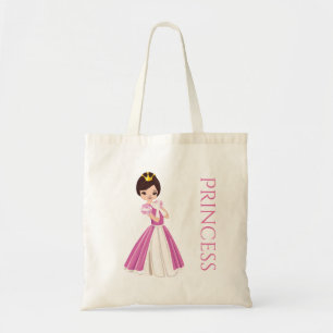 Bolsa Tote Bonito Bag de Treino da Princesa de Cabelo Escuro