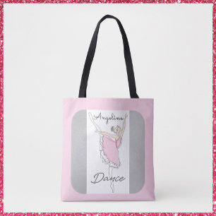 Bolsa Tote Bonito Ballerina dança em Tutu Rosa