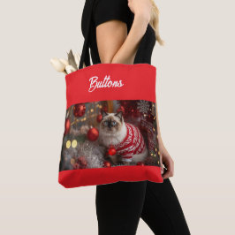 Bolsa Tote Bonito Birmanês de Natal Personalizado