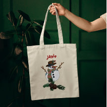 Bonito boneco de neve com nome 1 lado