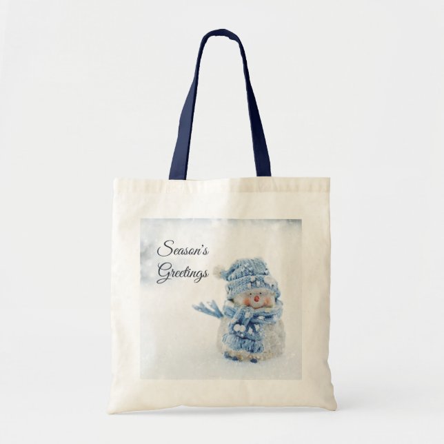 Bolsa Tote Bonito boneco de neve no Natal (Frente)
