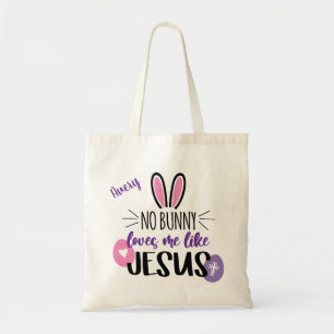 Bolsa Tote Bonito Coelhinho De Páscoa Jesus Me Ama Personali
