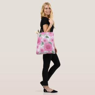 Bolsa Tote Bonito Cor-de-rosa Flor Sereno Floral