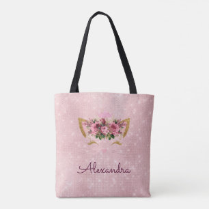 Bolsa Tote Bonito cora o partido cor-de-rosa do monograma do
