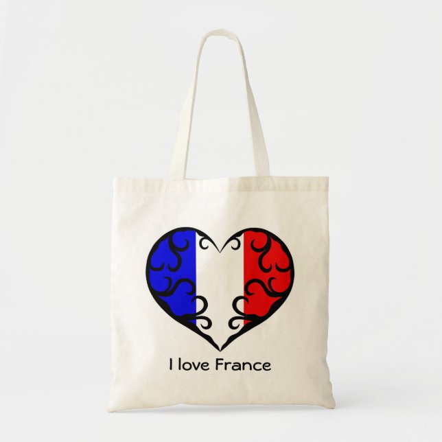 Bolsa Tote Bonito coração francês (Frente)