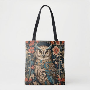 Bolsa Tote Bonito Coruja Marrom William Morris Inspirou Flora