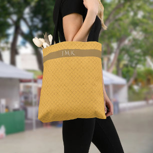Bolsa Tote Bonito Daffodil Dourado Quatrefoil Personalizado 