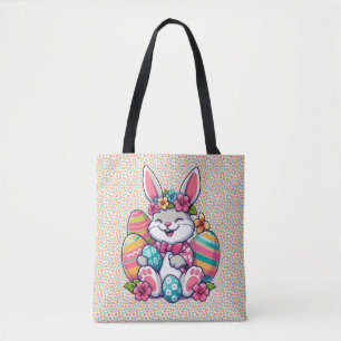 Bolsa Tote Bonito e colorido coelho da Páscoa havaiana/tropic
