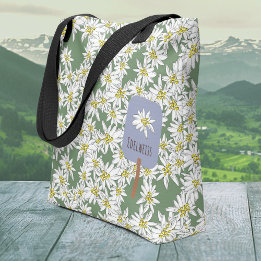 Bolsa Tote Bonito Edelweiss Som de Música Alps Botânico