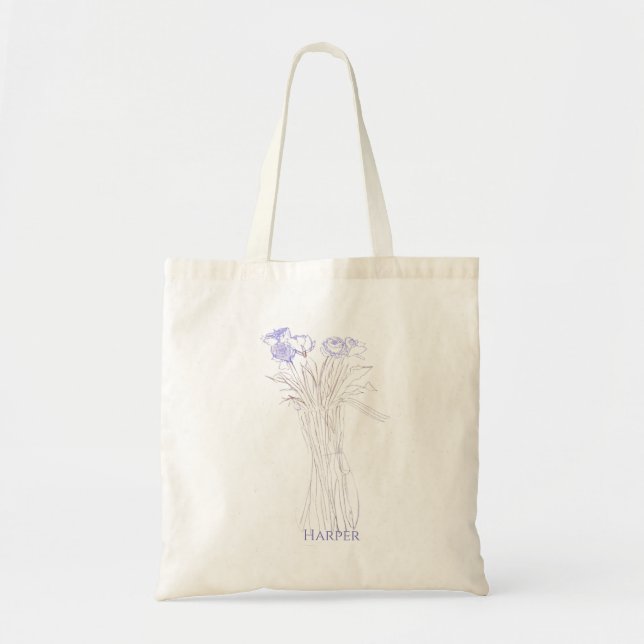 Bolsa Tote Bonito Eixo Mínimo Moderno Da Flor Para Mulheres V (Frente)
